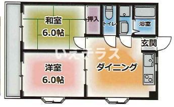 ハイツ菊水(2DK/7階)の間取り写真