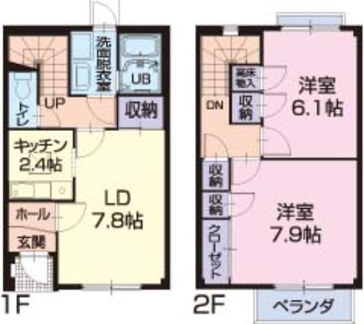 ヴァンヴェール(2LDK/1階)の間取り写真