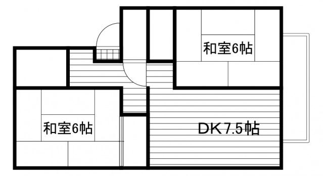 パンションN(2DK/2階)の間取り写真
