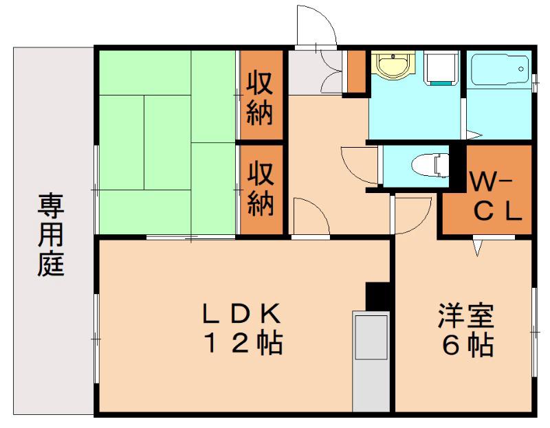 グランシャリオ(2LDK/2階)の間取り写真