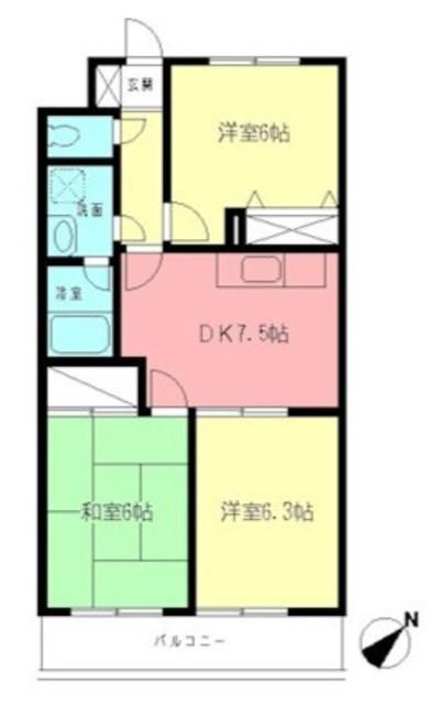 コンフォートソシア(3DK/2階)の間取り写真