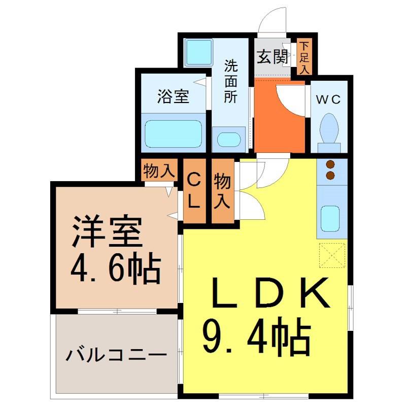 CITY SPIRE 名古屋大須(1LDK/8階)の間取り写真