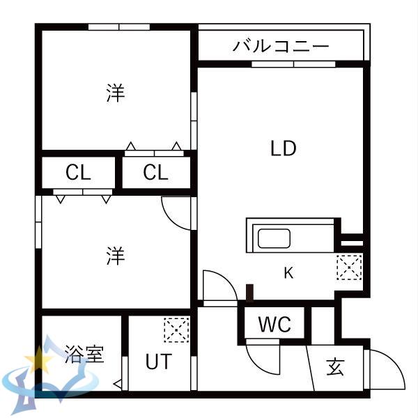 TERRACE SOEN(2LDK/3階)の間取り写真