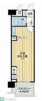 ライオンズプラザ平塚(ワンルーム/10階)の間取り写真