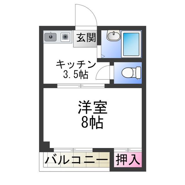 ロイヤル天王寺南(1K/3階)の間取り写真