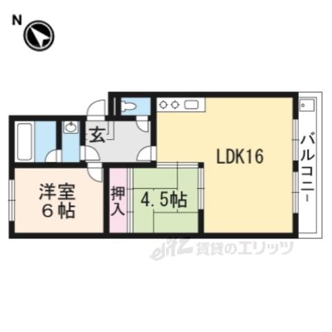 メゾン・ド・シスクルール(2LDK/1階)の間取り写真