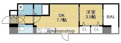 ファステート大阪ベースシティ(1DK/5階)の間取り写真