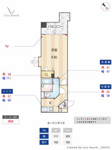 フェアリー高砂(1K/3階)の間取り写真