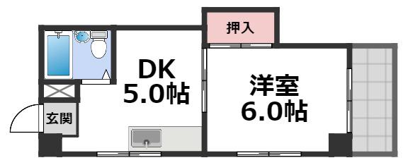 OSRESIDENCE森之宮(1DK/1階)の間取り写真