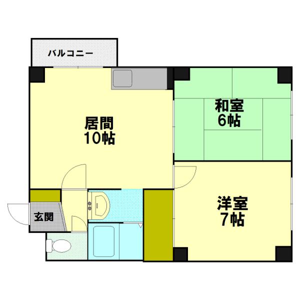 エリザベート新札幌(2LDK/2階)の間取り写真