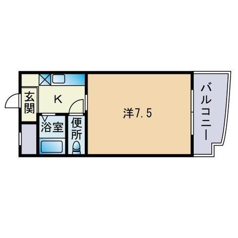 第2アキラタワー(1K/4階)の間取り写真
