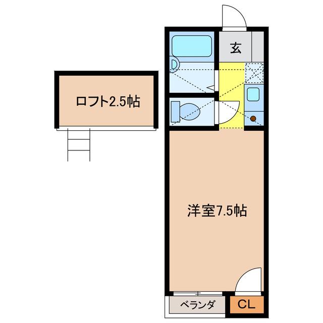 エムパヤール(ワンルーム/2階)の間取り写真