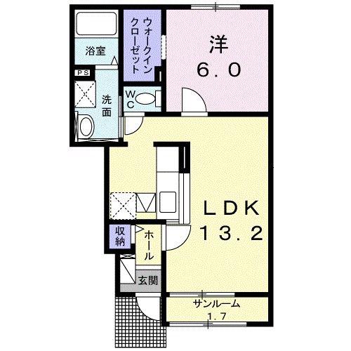 ネクサス(1LDK/1階)の間取り写真
