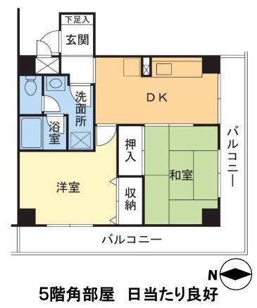 ノートス扇橋(2DK/5階)の間取り写真