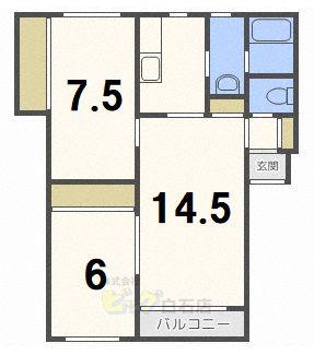 MS坂の下(2LDK/1階)の間取り写真