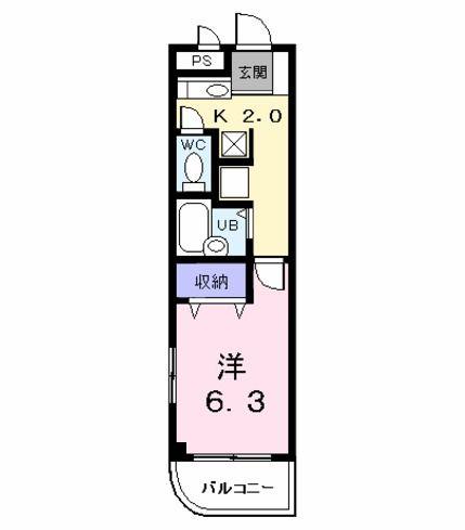シャルマン(1K/3階)の間取り写真