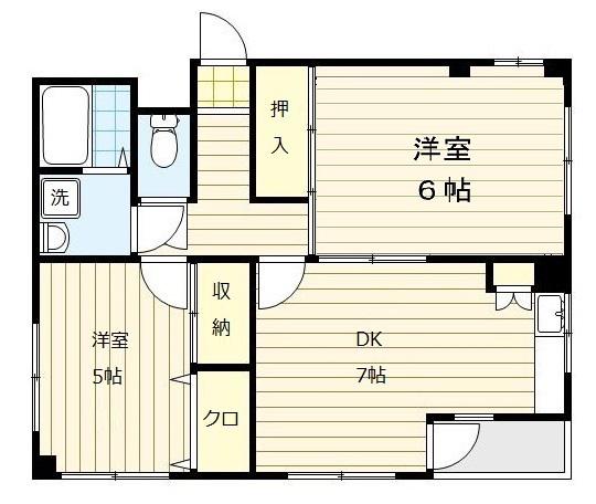 ソフィアニューシティ(2DK/5階)の間取り写真