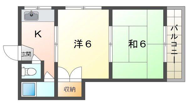 ハイツSK(2K/2階)の間取り写真