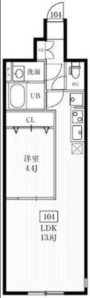 アーバンパーク宮前平ウエスト(1LDK/1階)の間取り写真
