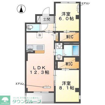 流山市駒木マンション(2LDK/2階)の間取り写真