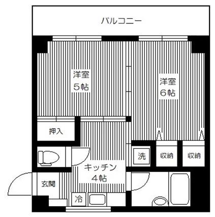 幸田ビル(2K/5階)の間取り写真