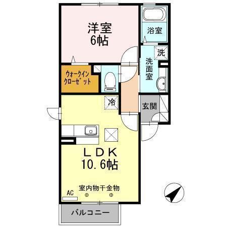 コモライズ新井田西A・B(1LDK/1階)の間取り写真