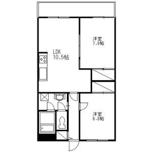エステートピア小山III(2LDK/2階)の間取り写真