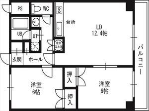 ブラックサ琴似(2LDK/6階)の間取り写真