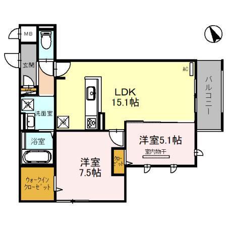DRESIDENCE茨木蔵垣内(2LDK/3階)の間取り写真