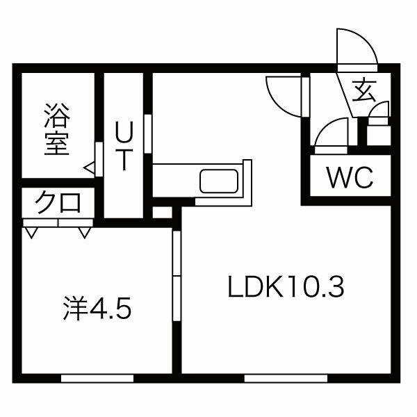 S-RESIDENCE桑園イースト エスレジデンス(1LDK/1階)の間取り写真