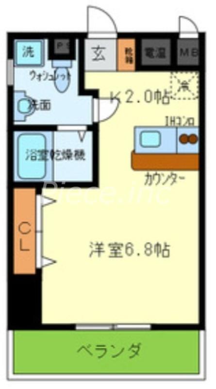 PRIMA ROSA優(ワンルーム/2階)の間取り写真