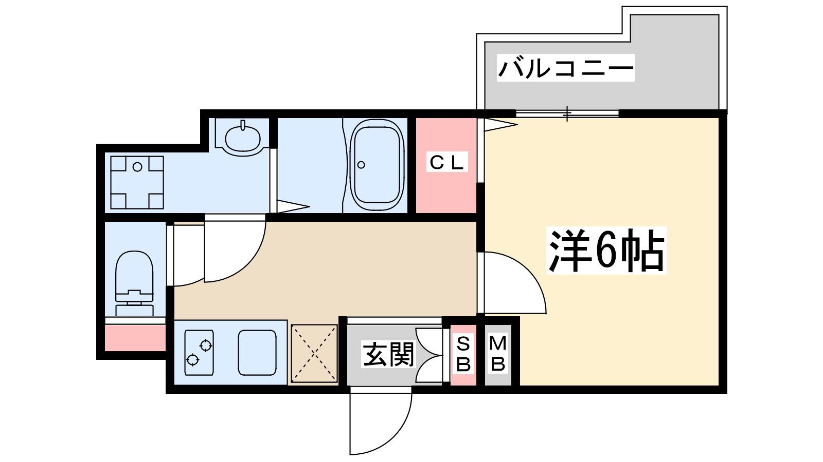 ディームス新大阪(1K/10階)の間取り写真