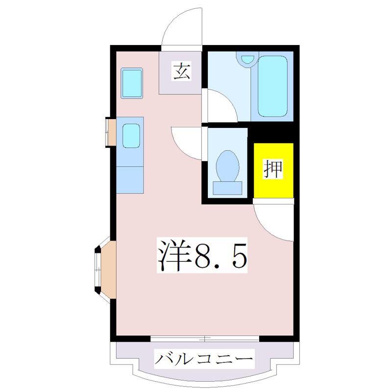 エスペール21鴨池(ワンルーム/5階)の間取り写真