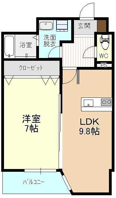 グランパセオ元今泉(1LDK/5階)の間取り写真