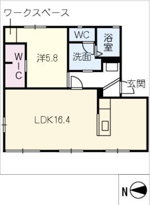 ハミングバード(1LDK/1階)の間取り写真