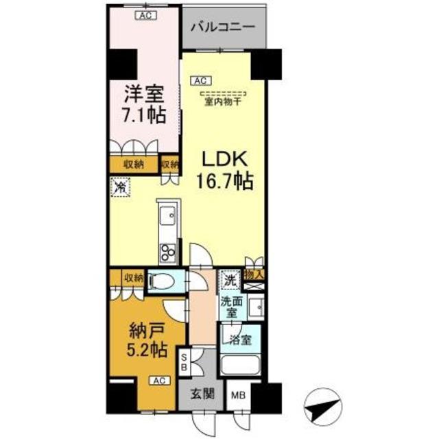 サンジョイアゼロ(1SLDK/6階)の間取り写真