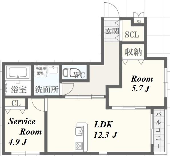 GRAN S RESIDENCE HIMEJI(1SLDK/2階)の間取り写真