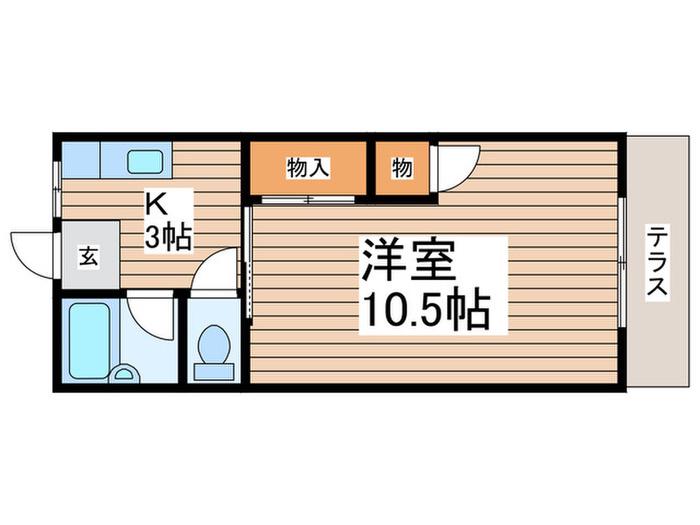第二清和コーポ(1K/1階)の間取り写真