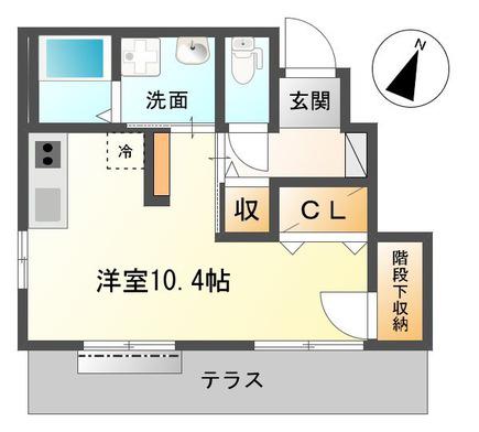 メゾングロリア S(ワンルーム/1階)の間取り写真