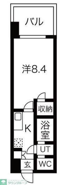 シーズンフラッツ蔵前春日通(1K/6階)の間取り写真