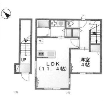 グラスコート明大前(1LDK/2階)の間取り写真