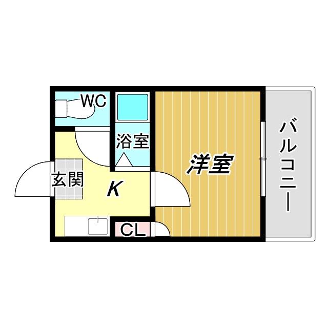 ベルフレージュ住吉(1K/6階)の間取り写真