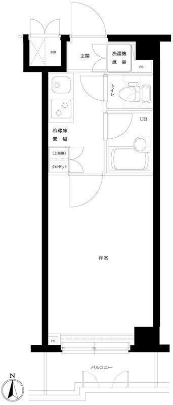 ルーブル鷺宮弐番館(1K/5階)の間取り写真