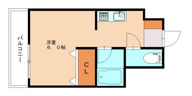 アルテハイム折尾(ワンルーム/2階)の間取り写真