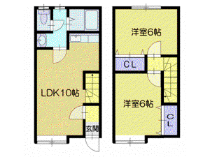 ゴールドヒル(2LDK/1階)の間取り写真