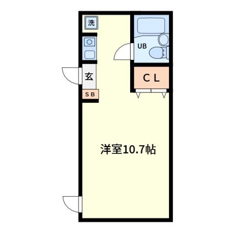 コスモアイズI(ワンルーム/2階)の間取り写真