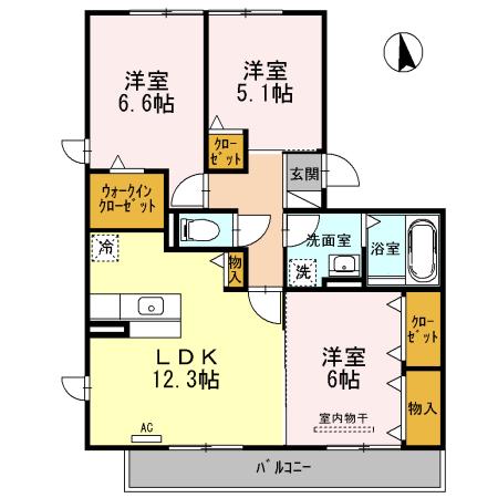 グランドール正徳(3LDK/2階)の間取り写真
