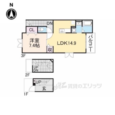 トレミカーサ 星の森(1LDK/3階)の間取り写真