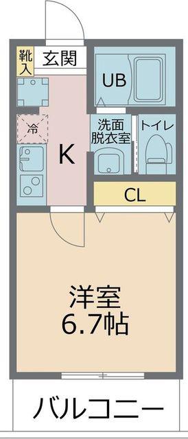 パームコテージ十八番館(1K/1階)の間取り写真