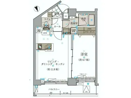 リヴシティ本郷(1LDK/8階)の間取り写真